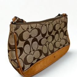 Coach Signature Demi Pouch Handbag Brown