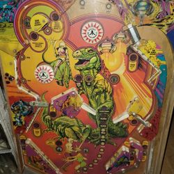 Vintage 1970s Middle Earth Pinball Playfield Populated 