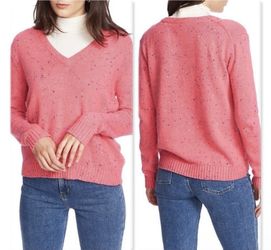 Brand New Court & Rowe Pink Confetti V-neck Sweater - Size Small