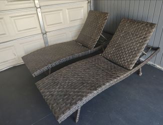 Outdoor patio chaise lounge chairs, pool furniture loungers