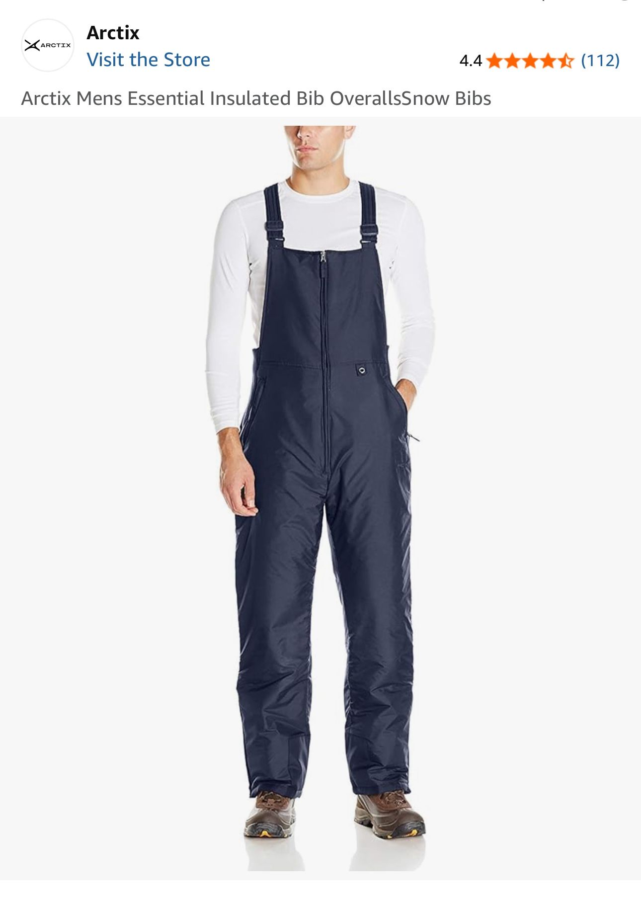 Arctix Men's Essential Insulated Bib Overalls, Blue Night, XX-Large/32" Inseam