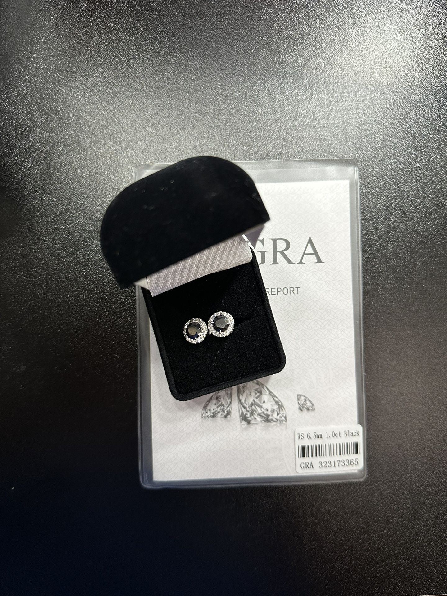 Black & White Moissanite Earrings, 925 Sterling Silver