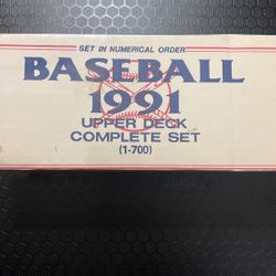 SET OF NUMERICAL ORDER BASEBALL CARDS 1991 UPPER DECK COMPLETE SET (1 - 700 )
