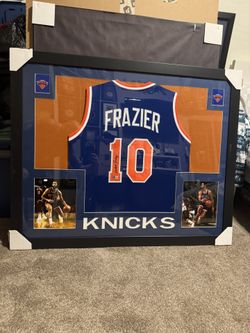 Walt Frazier Autographed Custom Framed Jersey