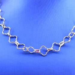 925 Sterling Silver 16” Quatrafoil Style Open Necklace 11.90g 183962/2