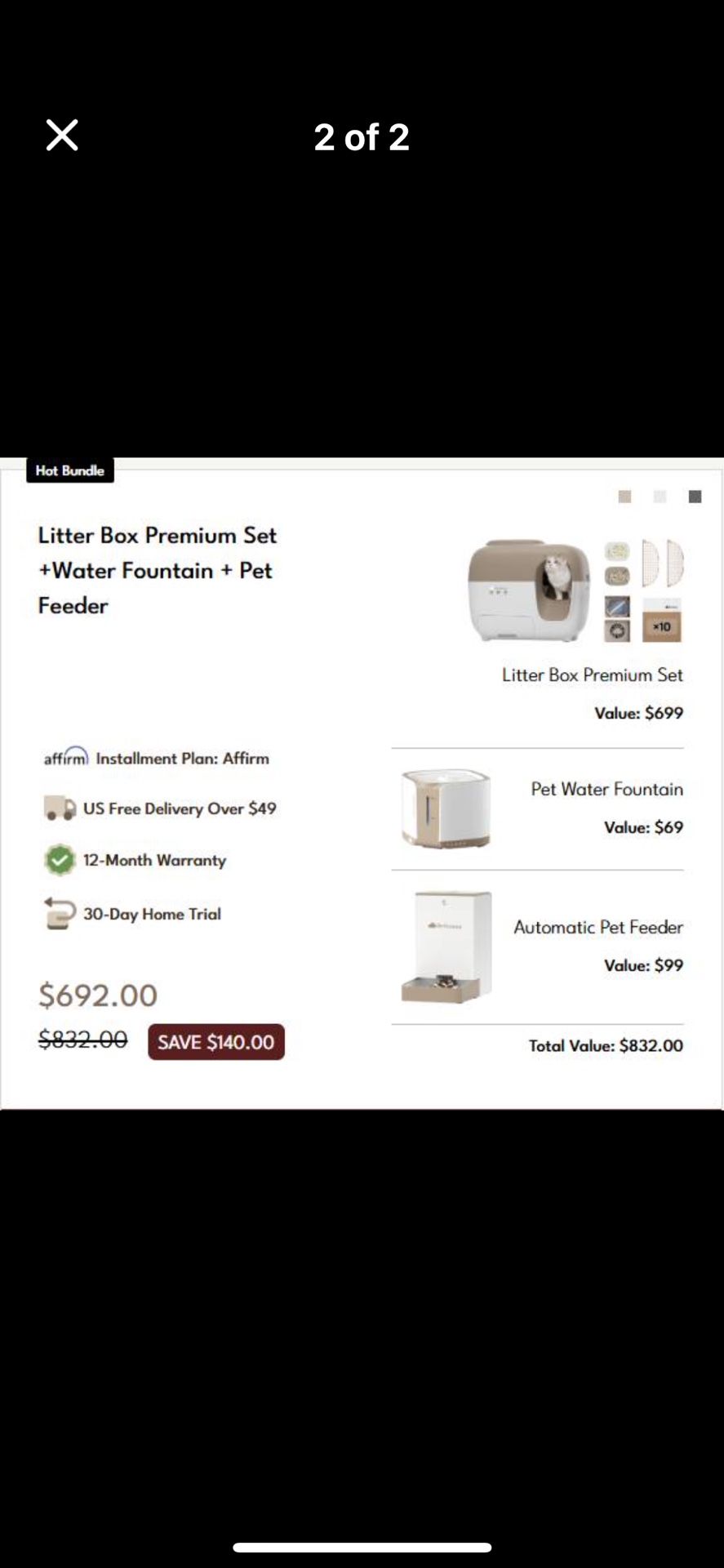 PETSNOWY ROBOT LITTER BOX + 2 AUTO FEEDERS AND 1 AUTO WATERER