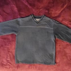 MENS VAN HEUSEN V NECK SHIRT GRAY SIZE L 