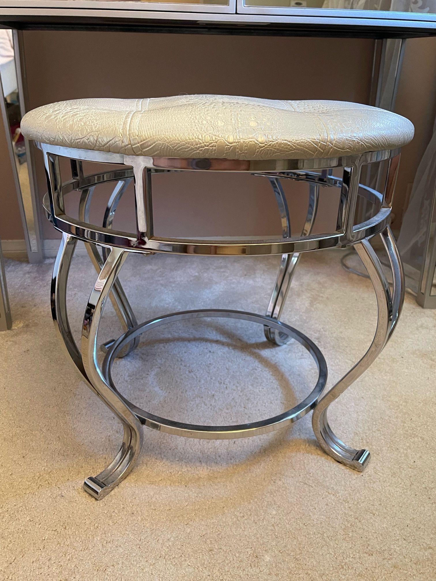 Faux Crocodile Vanity Stool