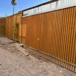 Corrugated Metal Fence 