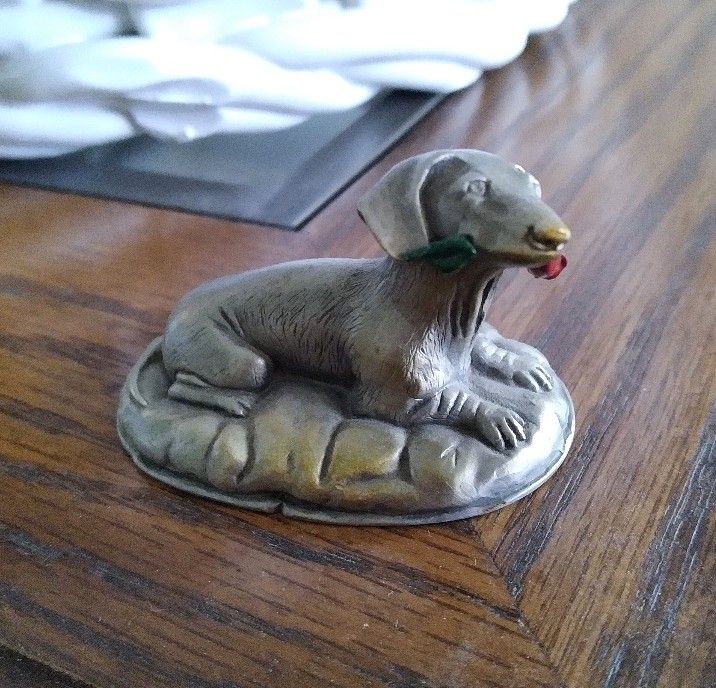 Hallmark "Little Gallery" 1981 Vintage Pewter Dachshund