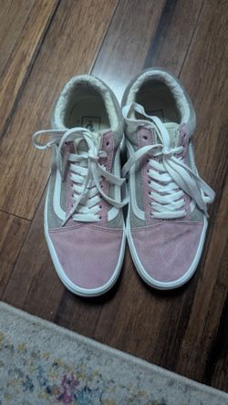 Fuzzy Vans Low Tops, sz 8.5 women's