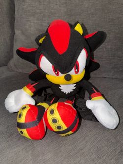 Shadow the Hedgehog Unisex 14" Plush Backpack, Black