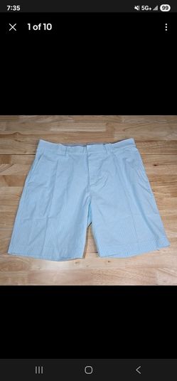 Nike Men Size 36 8" Tour Chino Seersucker Golf Shorts Glacier Blue FQ2091-474