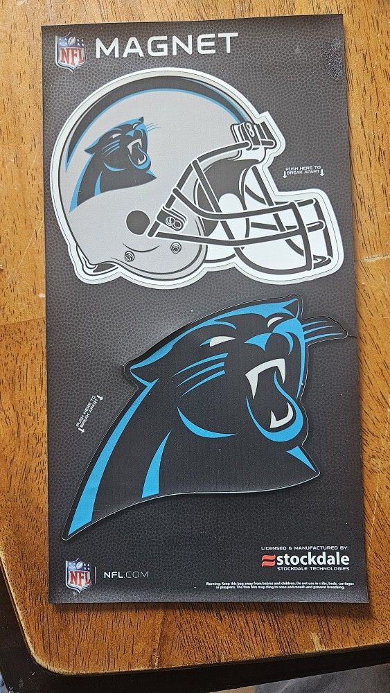 NFL, NEW CAROLINA PANTHORS VINYLE MAGNETS (2), FIRM