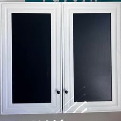 Craft Cabinet w/Chalkboard Panels - Wall Mounted (32"L x 35.5"W x 7"D - Closed)