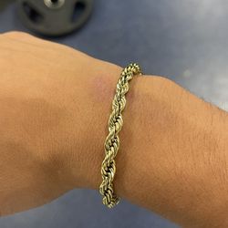 Gold Rope Bracelet 6mm