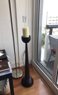 Wood candle holder
