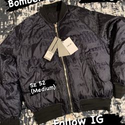 Navy Blue Dior Reversible Bomber Jacket Sz 52 (md)