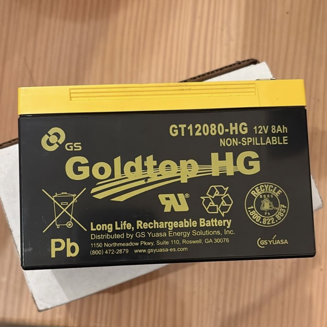 Goldtop HG 12v 8Ah Rechargeable Battery