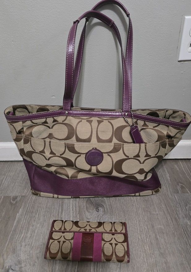 COACH TOTE BAG AND WALLET