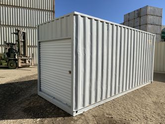 20ft Std Container Color Gray with Roll Up Main Entry , Shed , Storage , Shipping , Conex