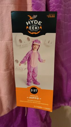 Hyde and eek hippo toddler costume 2-3 t