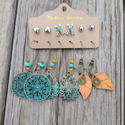 Bohemian Patina Brass Earrings 