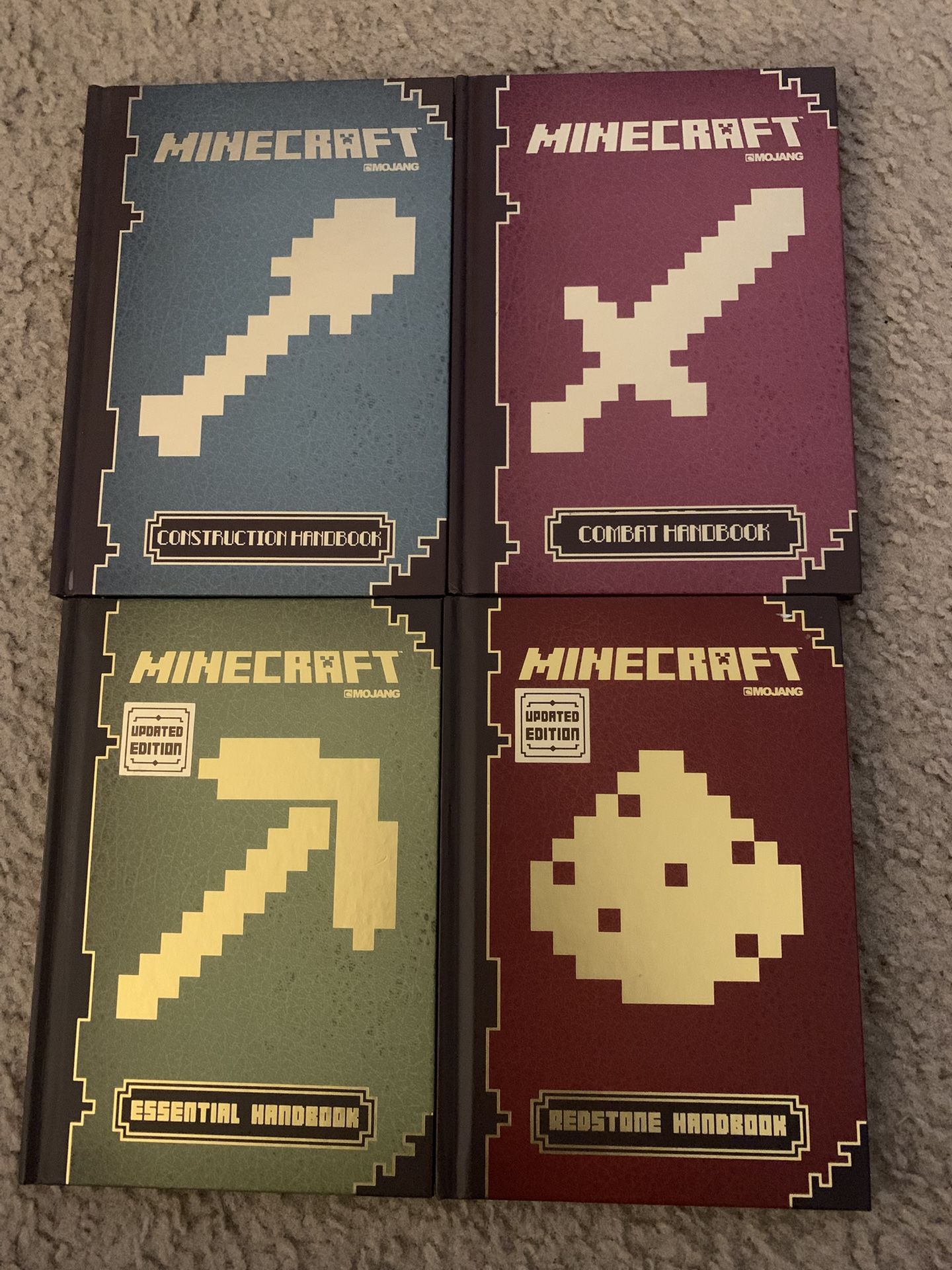 Mojang Minecraft Handbooks Essentials Redstone Construction Combat Books