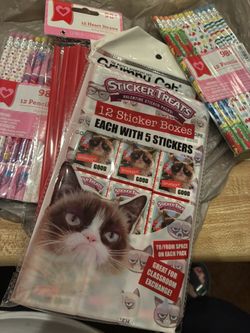 Valentine Pencils, Straws And Stickers 
