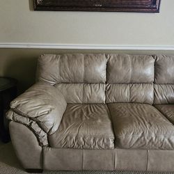 Tan Leather Couch set