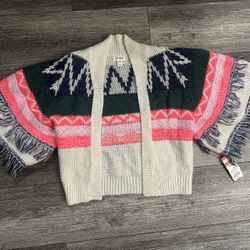 Girl's Cat and Jack Cardigan Sweater Wide Sleeves Pancho Style Sizes XS 4/4/5 And S 6/6x