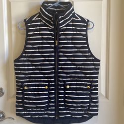 J Crew Women’s Quilted Puffer Vest, Navy Blue, Size Small