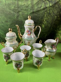 Imperial Design Japanese English Scene Iridescent Tea Set