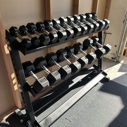 5-50lbs Dumbbells w/Rack 