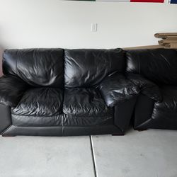 Faux Leather Couch Set