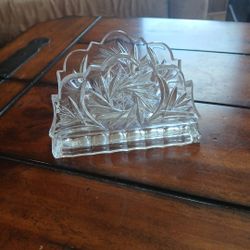 Vintage Glass Triangle Napkin Holder