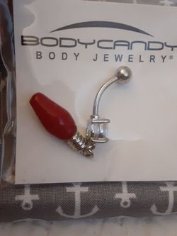 Red Christmas Bulb Belly Ring