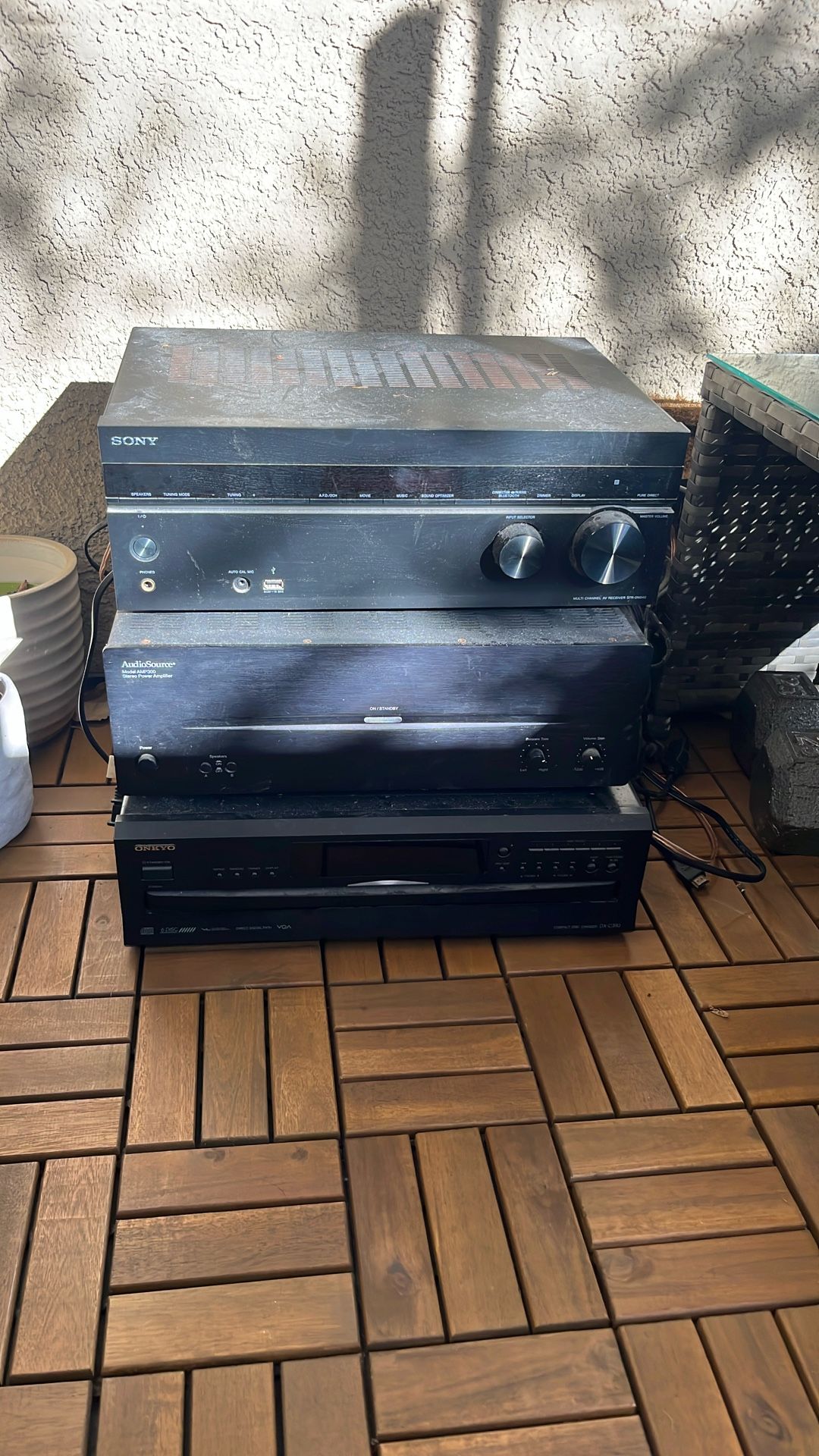 AudioSource AMP300 Stereo, Sony AV Receiver, Onkyo Disc Changer (Lot of 3)
