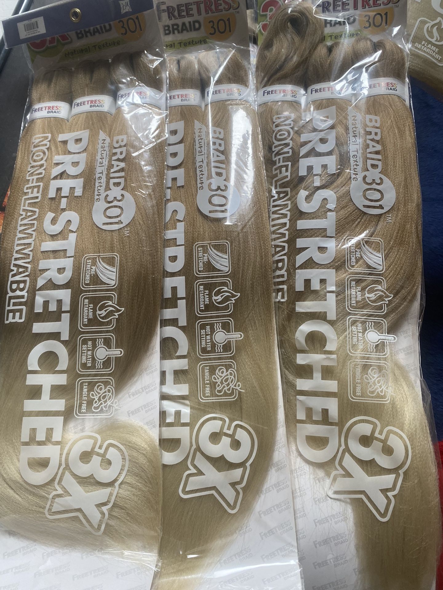 Pre-Stretched Braiding Hair Ombré blonde x3 & Blonde Pack x1