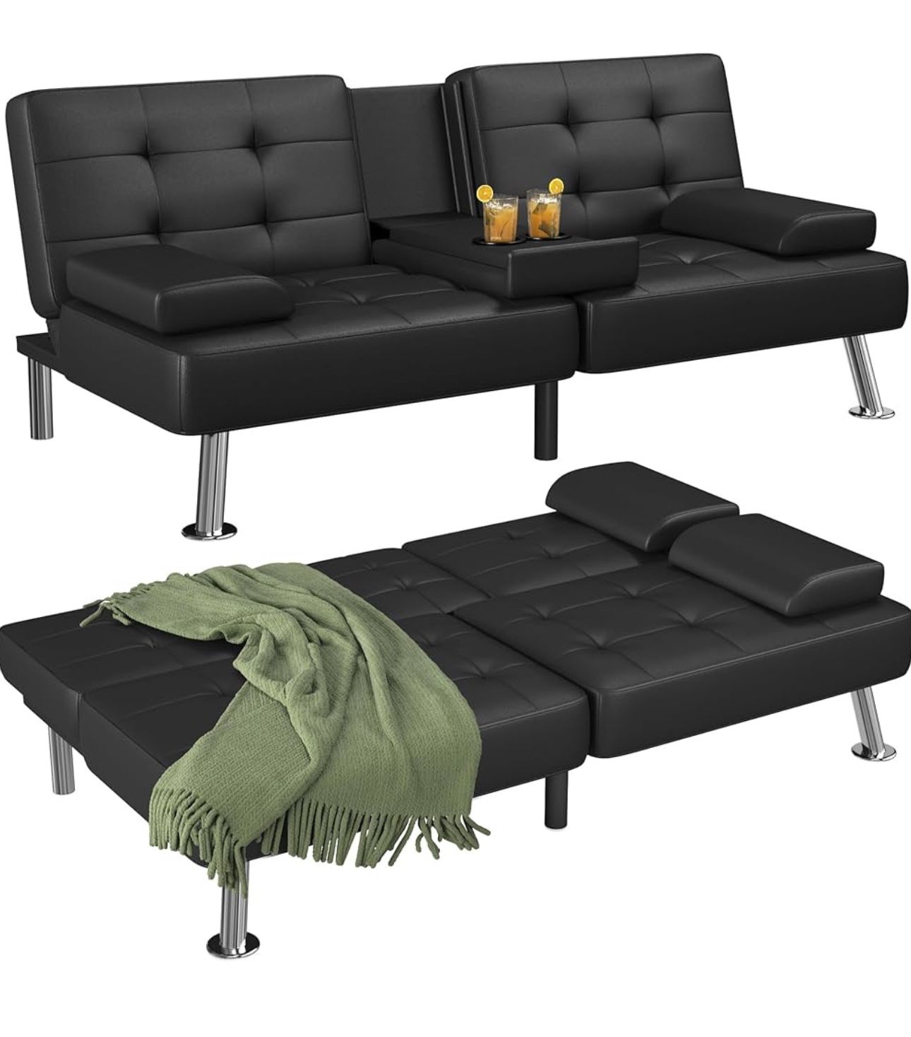 Black Futon Sofa New In Box