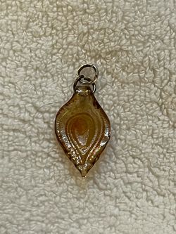 Silver & Copper Tones Glass Pendant