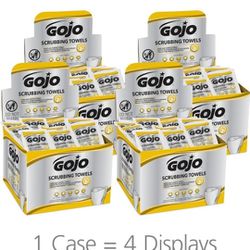 GOJO Scrubbing Towels, Citrus Scent, 80 Ct Individually Wrapped Case Of 4 Boxes