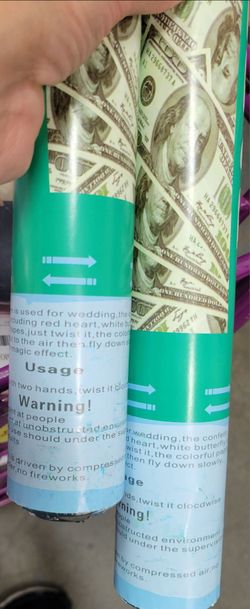 2 piecs Party Handheld fake Dollar cannon