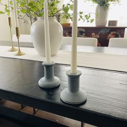 Threshold Studio McGee Blue Stone Candle Holders New