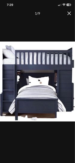 Pottery Barn Wooden Full over Twin Bunk Loft Bed