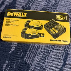 2  5AH Dewalt Batteries And Charger 