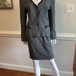 Le Suit Black and White Blazer Classic Tailored Fit