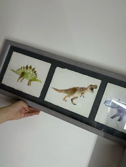 Dinosaur Watercolor Art Triple Frame