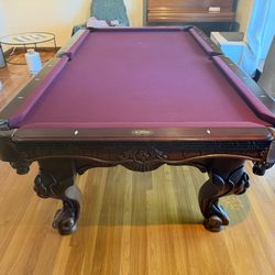 8ft Pool Table (Free Delivery, Setup, And New Felt Color Of Your Choice)