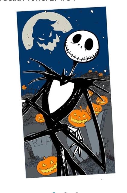 Disney Tim Burton's The Nightmare Before Christmas Jack Skellington Beach Towel 27 x 54